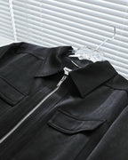 Black Nylon Zip Pocket Blouson - Men's