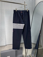 Grey Cotton Striped Cargo - Men's