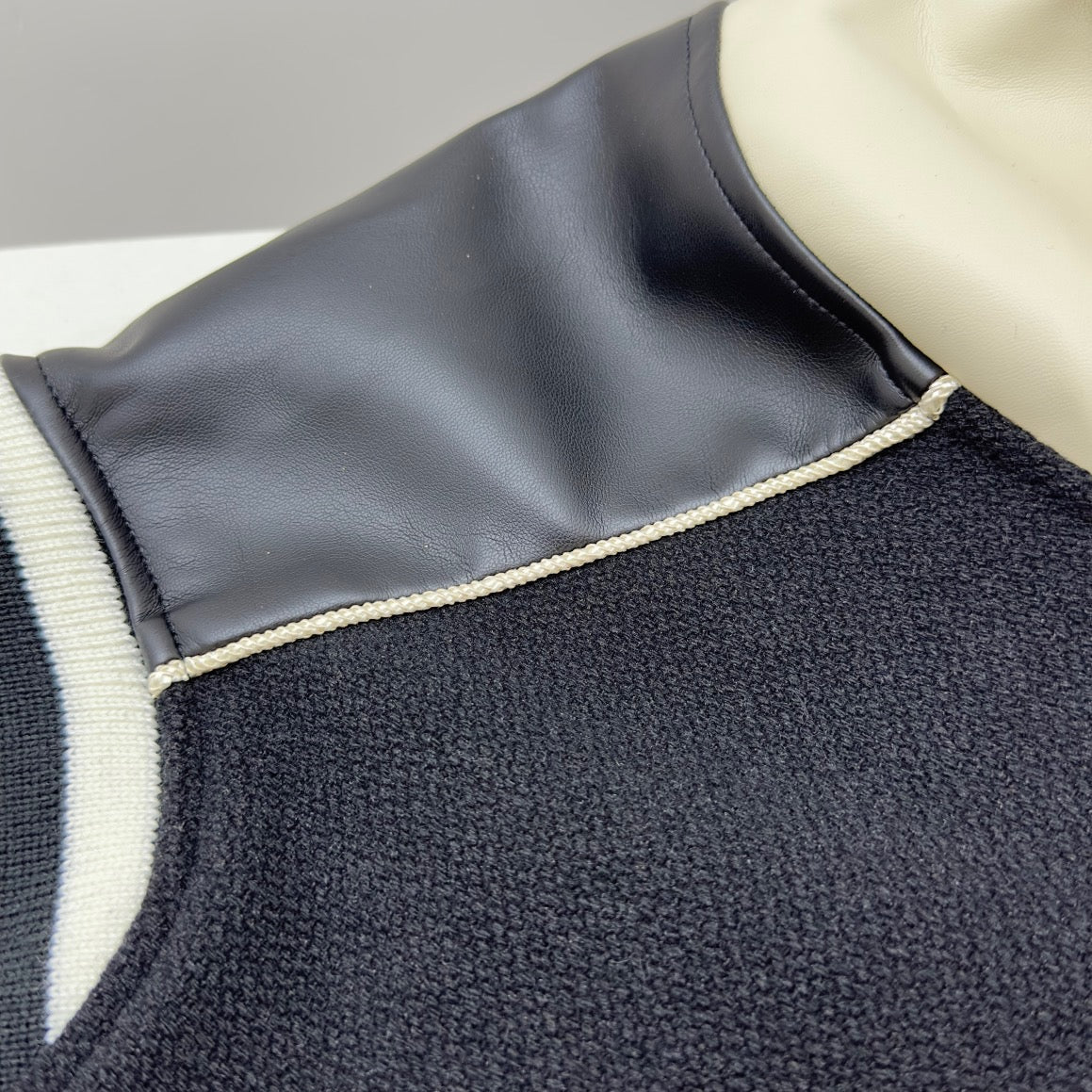 Black Wool Letter Varsity - Men's