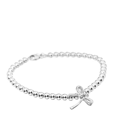 STERLING SILVER BOW BEAD BRACELET - LUX VERSE - Luxury designer fashion outlet