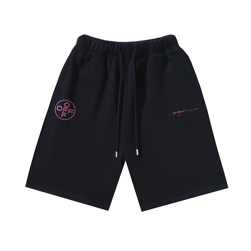 Black Cotton Pink Logo Drawstring - Men's