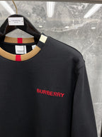 Weißes Baumwoll-T-Shirt mit Kontrastkragen – Herren