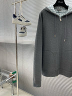 Grey Cotton Check Lined Zip-Through - Men's