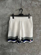 Marineblaue gestreifte Strickshorts – Herren