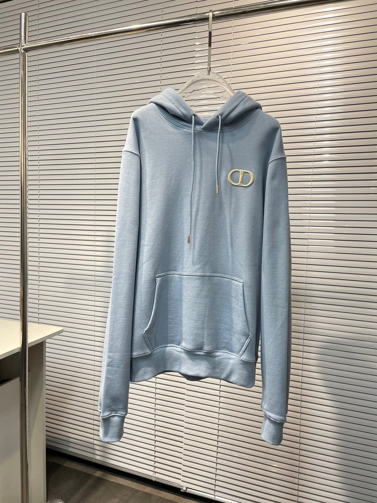 Marineblauer Baumwollpullover einfarbig – Herren