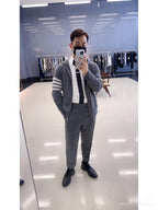 4-Bar Zip Grey Hoodie - Men's