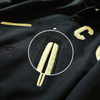 Varsity-Jacke für Herren – Schulterpartie aus schwarzer Wolle