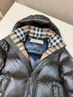 Dark Blue and Black Puffer Jacket - Men's