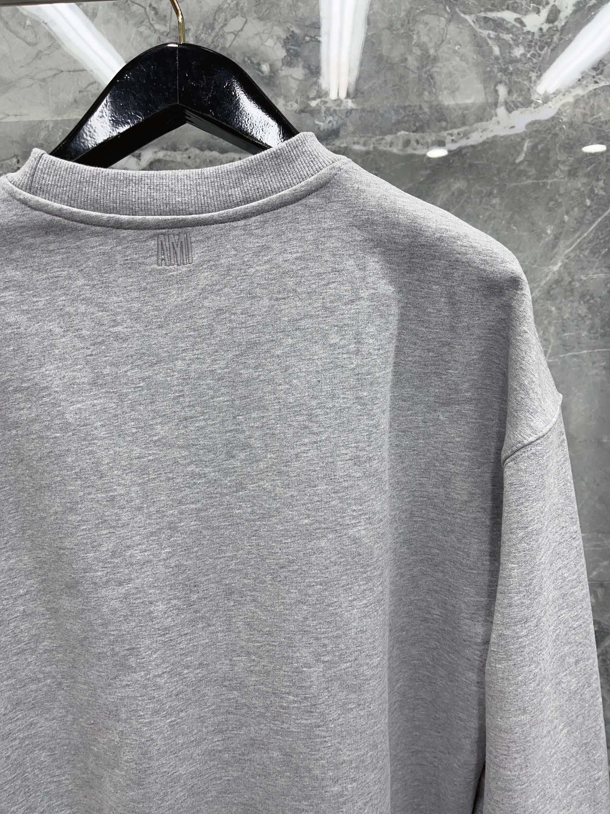 Navy Cotton Heart Logo Crewneck - Men's