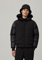 Schwarz-weiße Steppjacke für Herren