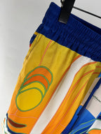 Geometric Print Silk Shorts - Men's