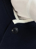 Marineblaue Strickjacke aus Wolle mit vier Streifen – Herren