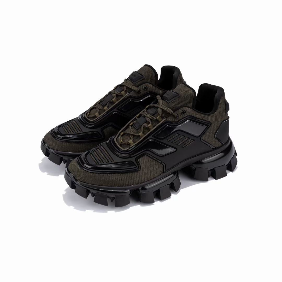 Schwarzes Mesh Ton in Ton klobig - Herren
