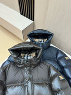 Dark Blue and Black Puffer Jacket - Men's