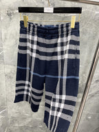 Marineblauer Baumwoll-Karo, weit - Herren