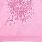 Rosa Baumwoll-Pullover mit tonigem Webband - Herren
