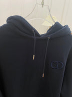 Marineblauer Baumwollpullover einfarbig – Herren