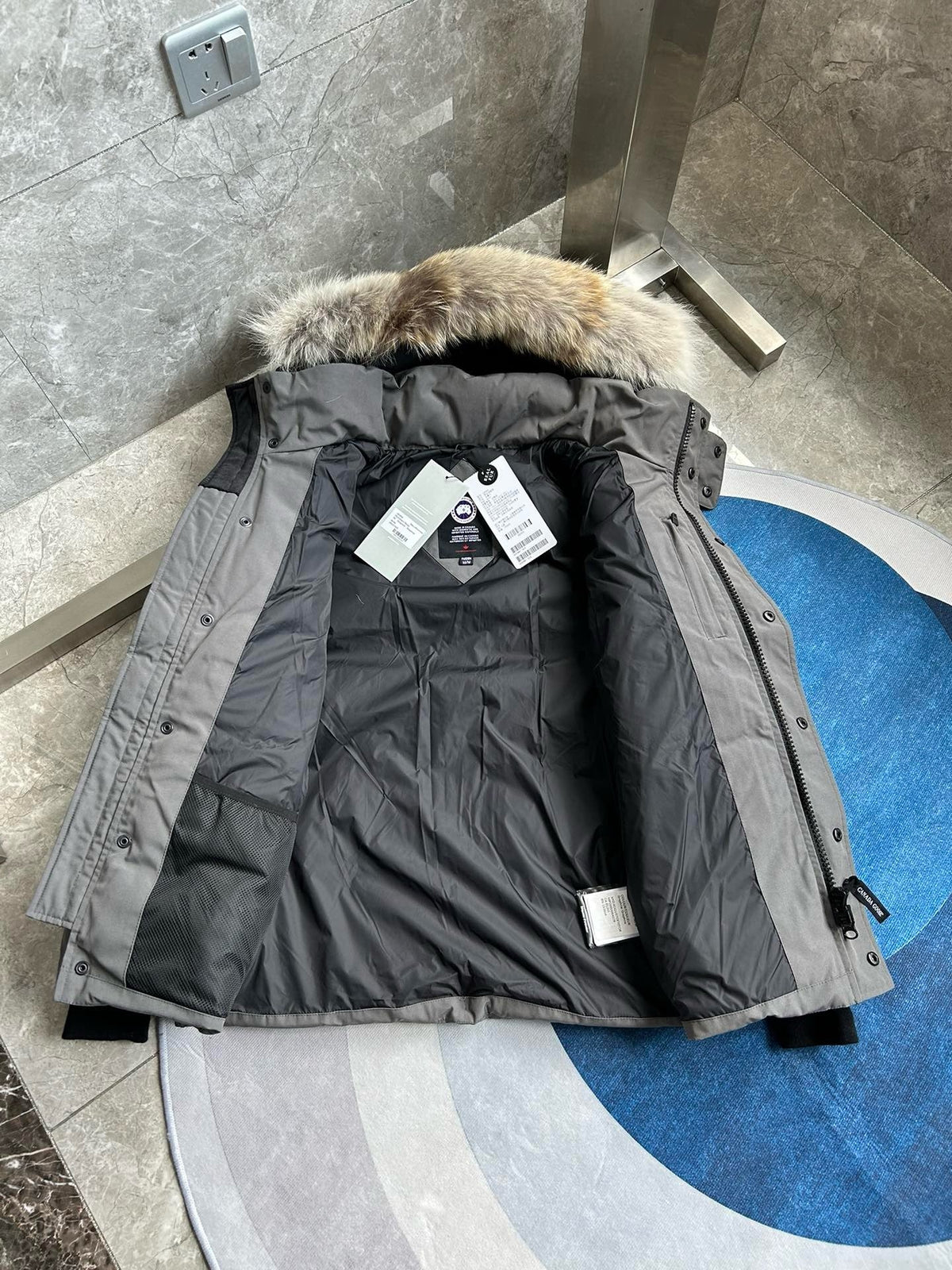 Black and White Parka - Men's