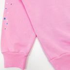 Rosa Baumwoll-Pullover mit tonigem Webband - Herren