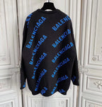 Schwarzes Jacquard-Rundhals-Sweatshirt mit Textprint – Herren