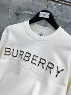 Navy Cotton Embossed Text Crewneck - Men's