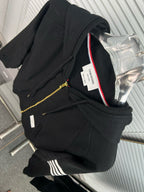 4-Bar Reißverschluss-Hoodie Schwarz - Herren
