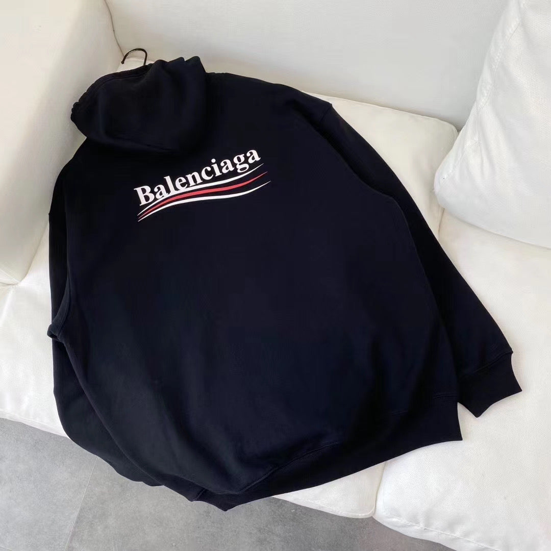 Schwarzer Baumwollpullover mit Brustlogo – Herren