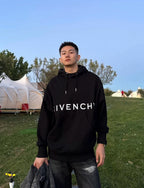 Navy Cotton Logo Pullover - Men's