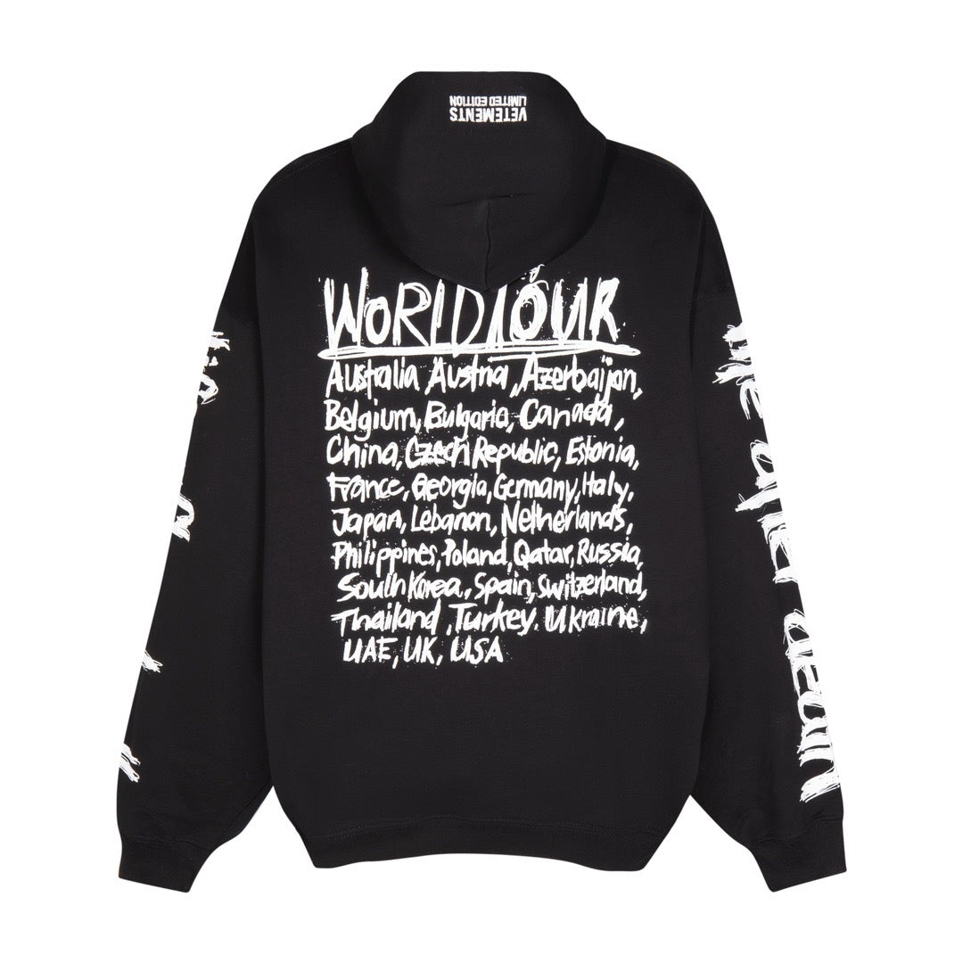 Black Cotton Sleeve Print Pullover - Men's