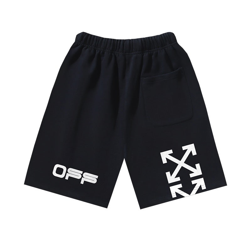 Black Cotton Graphic Drawstring - Men's
