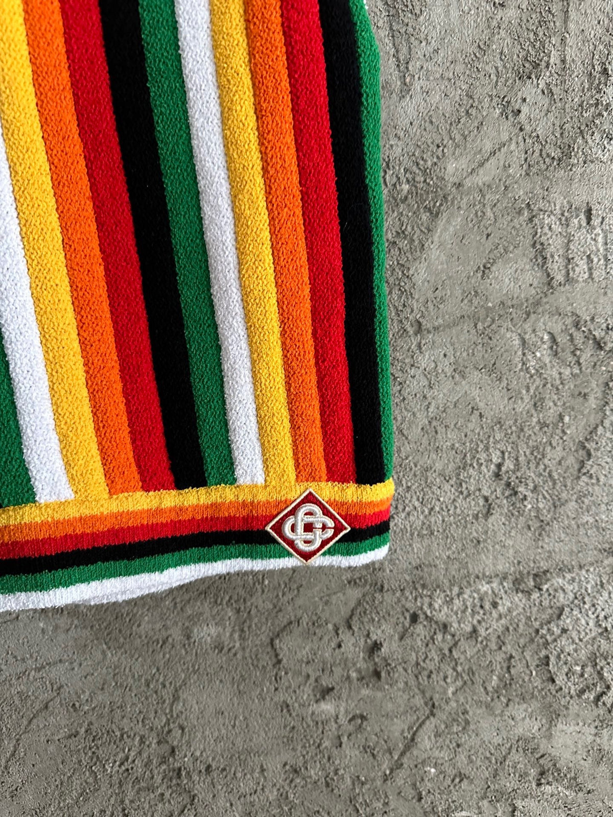 Rainbow Striped Knit Shorts - Men's