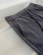 Marineblauer Velours Hosenrock mit Kordelzug – Damen