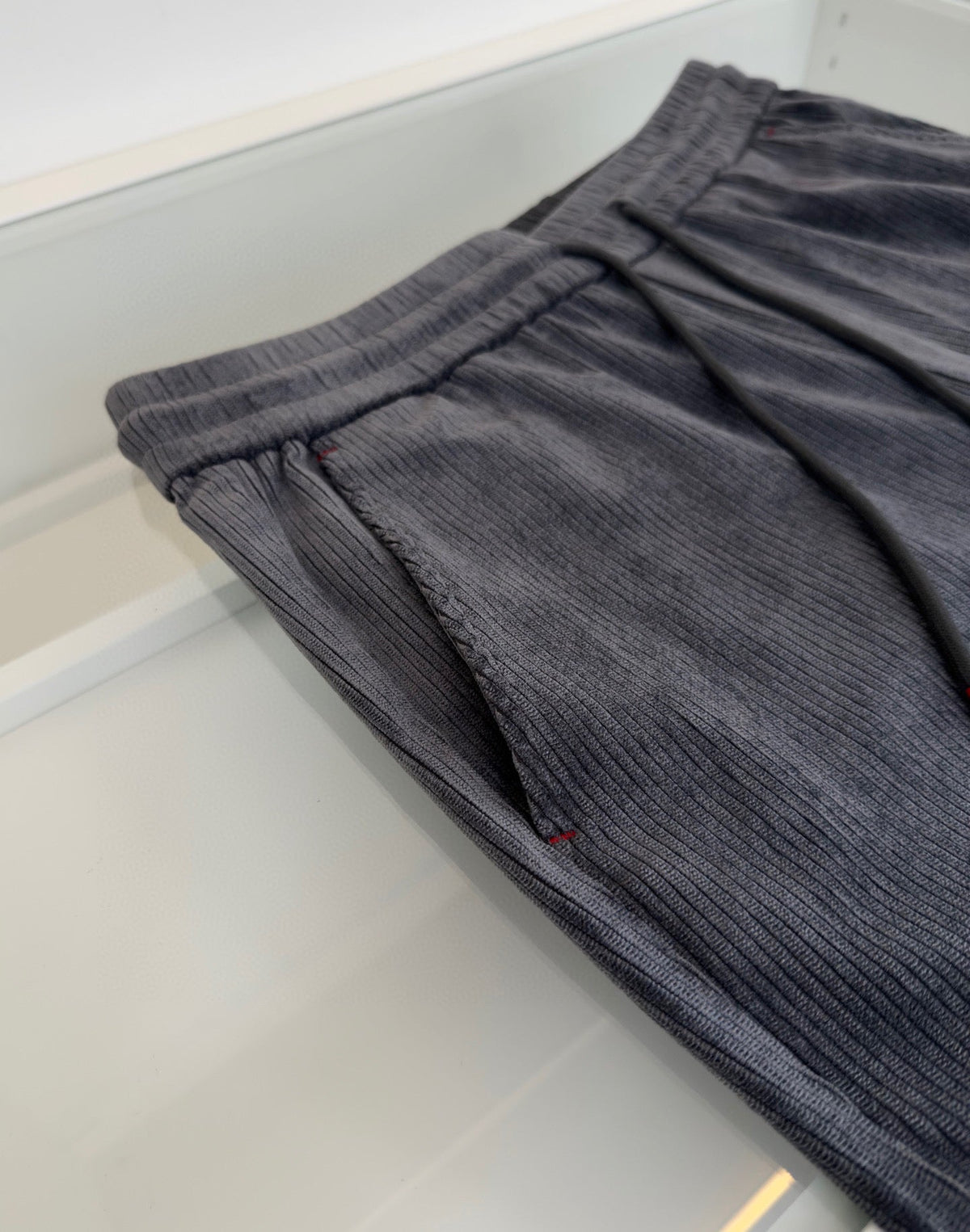 Marineblauer Velours Hosenrock mit Kordelzug – Damen