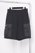 Black Cotton Panelled Cargo - Men's