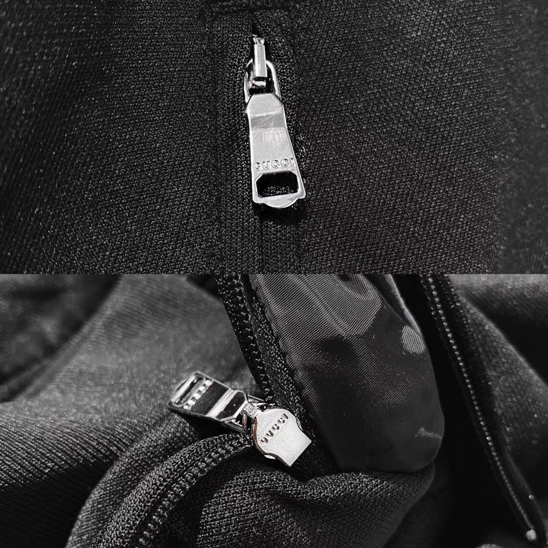 Black Jersey Monogram Sleeve Track - Men's