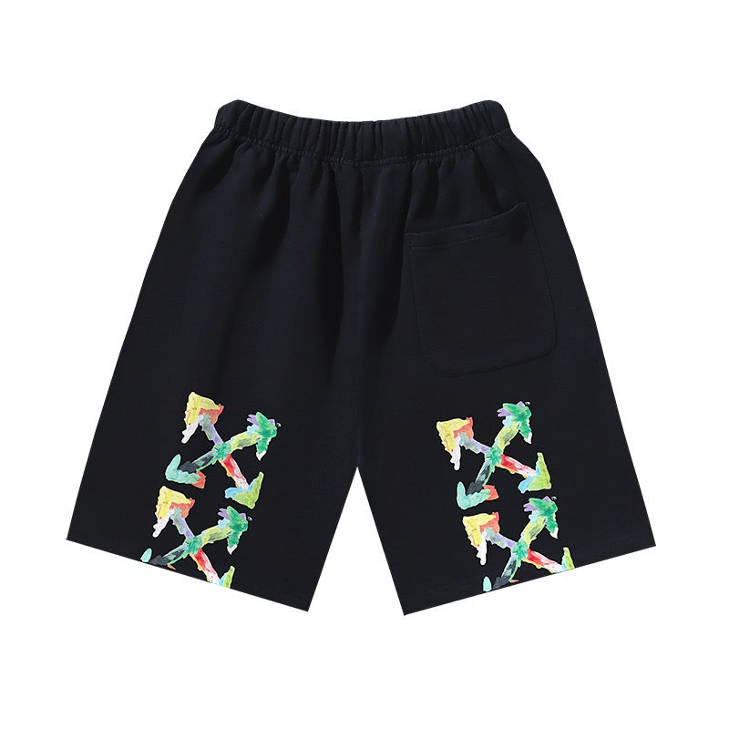 Black Cotton Fruit Motif Drawstring - Men's