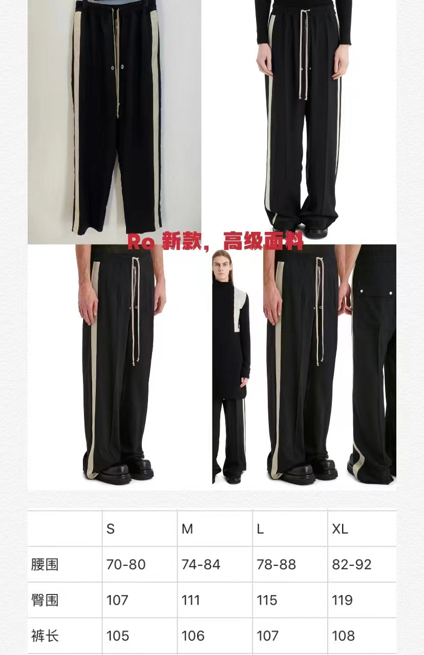 Schwarze Baumwollhose mit Seitenstreifen, gerade geschnitten – Herren