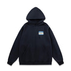 Kapuzenpullover mit blauem Aufnäher – Herren