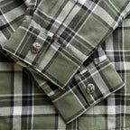 Blaues Flanell-Langarmshirt mit Print auf den Ärmeln – Herren