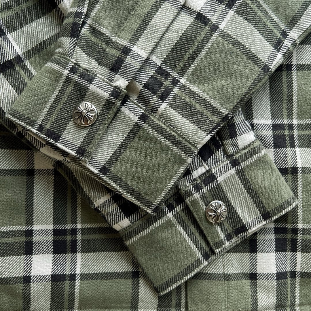Blaues Flanell-Langarmshirt mit Print auf den Ärmeln – Herren
