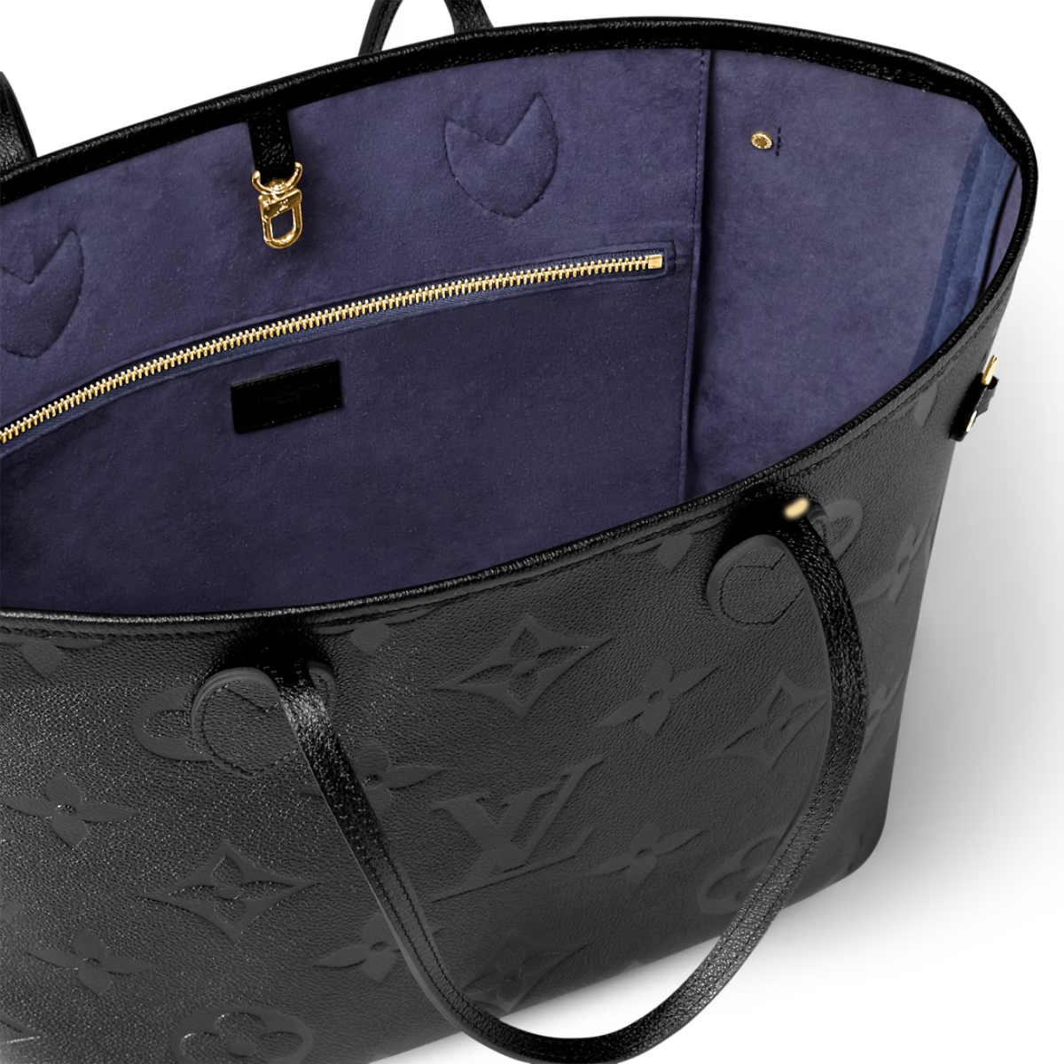 Neverfull MM Black Imbosed Leather – with the side laces cinched, this roomy carryall becomes a stylish city bag – LUX VERSE Luxury Designer Fashion Outlet