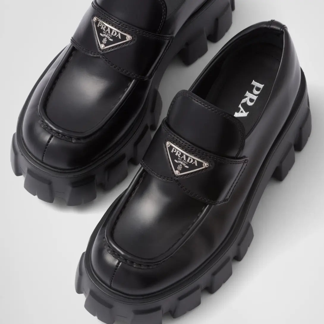 Brushed leather Monolith loafers – the Monolith loafers made of iconic and elegant brushed leather reinterpret – LUX VERSE Luxury Designer Fashion Outlet