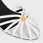 TRIOMPHE LEATHER SANDAL in LAMBSKIN – 100% LAMBSKIN100% Goatskin Linning2 IN (50 MM) heelALMOND TOE SHAPEMETAL – LUX VERSE Luxury Designer Fashion Outlet