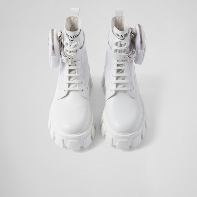 Monolith leather and Re-Nylon boots with pouch - LUX VERSE - Luxury designer fashion outlet