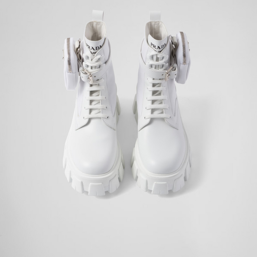 Monolith leather and Re-Nylon boots with pouch - LUX VERSE - Luxury designer fashion outlet