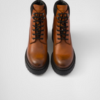 Leather and Re-Nylon booties – leather lining Hot-stamped logo Polyester laces Boot leg: 14 cm Monoblock rubber – LUX VERSE Luxury Designer Fashion Outlet