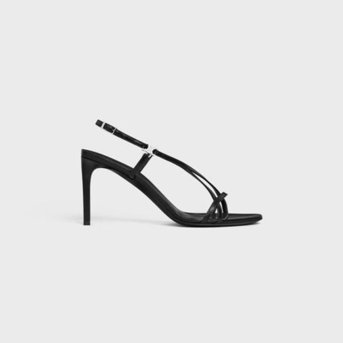SOIR CRISS CROSS SANDAL WITH TRIOMPHE in LAMBSKIN – 100% LAMBSKIN100% Goatskin Lining3.3 IN (85 MM) heelALMOND TOE SHAPEMETAL – LUX VERSE Luxury Designer Fashion Outlet