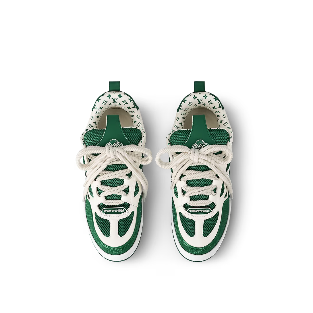Skate Rubber Sneaker – this bicolor model incorporates a Monogram Flower on the side and three Monogram – LUX VERSE Luxury Designer Fashion Outlet