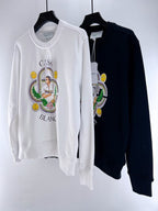 Marineblaues Baumwoll-Sweatshirt mit Emblem-Grafik – Herren