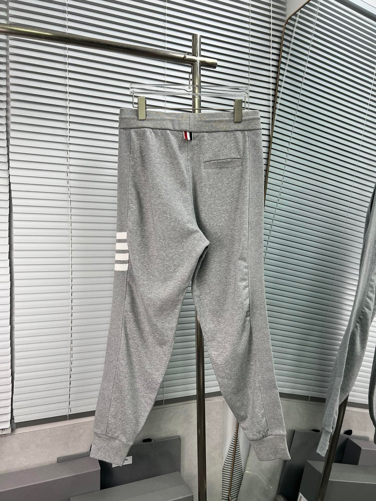 Navy Cotton Bar Stripe Joggers - Men's